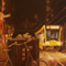 Tram in Amsterdam, oil on canvas painting